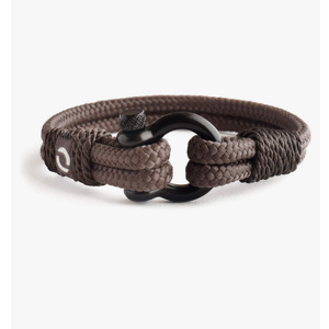 Mens Rope Bracelet - Stainless Steel Black Shackle, Extremely Durable and Scratch Resistant Waterproof Paracord, Handmade, Nautical Wristband for Men, 6.5 inches