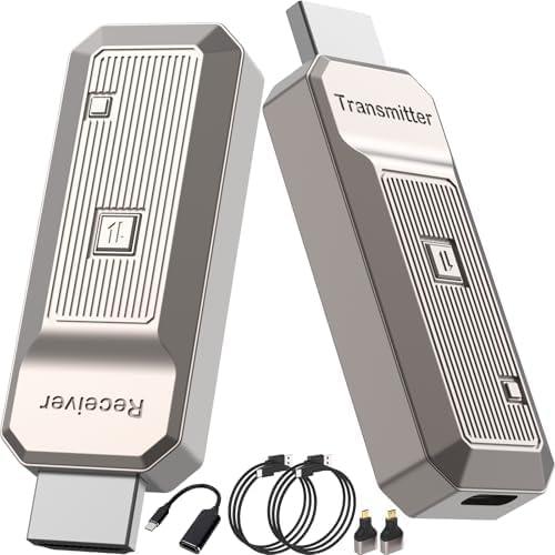 Wireless HDMI Transmitter and Receiver 100ft/30m, 4K Decode 1080P@60Hz Plug & Play, Dual Band 2.4G/5G Portable HDMI Extender Kit for Streaming Video/Audio to Monitor from Laptop/PC/Projector Grey