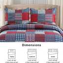 Ycosy Plaid Quilt Set Twin Size Country Patchwork Bedding Set Lightweight Reversible Bedspread Coverlet Set Red Blue Pliad Quilts Soft Home Collections with 2 Pillow Shams