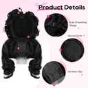 REECHO Messy Bun Hair Piece with Bangs - 2-in-1 Hair Bun Hairpieces Curly Updo Wig & Hair Topper with Long Side Bangs Natural-Looking Drawstring Ponytail Extension for Women - Black
