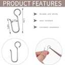 Jetec 180 Pcs Metal Curtain Track Hooks S Shaped Small Curtain Metal Drape Wire Hooks for Ceiling Drape Track (Silver)