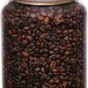 WHJY 1/2 Gallon Glass Jars with Wood Lids Flour Sugar Storage Containers for Kitchen Pantry Large Airtight Clear Canister for Coffee Bean Snacks Dried Goods