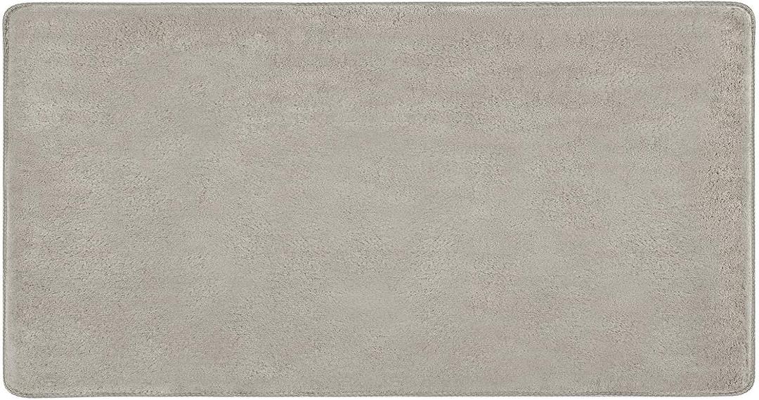 PURE ERA Runner Rug for Hallway 2 x 6 Feet, Non Slip Hallway Runner with Self Adhesive Backing, Washable Carpet Runner Ultra Plush for Bedroom Living Room Kitchen Area Rugs Reusable Cream Gray