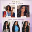 Human Braiding Hair Mix Synthetic Boho Hair for Braiding, 22 Inch Deep Wave Bulk for Boho Braids 2 Pcs Curly Bohemian Wet and Wavy Braiding Hair(1B, 22 Inch-2pcs)