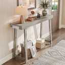 Huuger Entryway Console Table with Charging Station, USB-C Port, 39.4 Inch Sofa Table with Metal Legs, Entry Hallway Table with Thicker Desktop, Modern Behind Couch Table, Grey