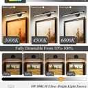 2 x Hardwired Picture Lights For Wall, Led Art Light For Painting,Modern Metal Picture Frame Light ,Dimmable Poster Gallery Painting Bookshelf Portrait Lights For Pictures On Wall 8W 3CCT (Black, 24in)