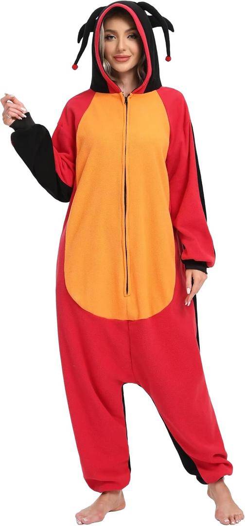 BGOKTA Halloween Animal Onesie Pajamas for Adults Costume Cosplay Homewear One Piece