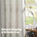YoungsTex Dark Grey Linen Curtains 72 Inch Length for Living Room, Textured Semi Sheer Window Drapes with Bronze Grommet Light Filtering for Bedroom Dining, 2 Panels, 52 X 72 Inch