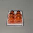 Reusable Soda Can Lids - 6-Pack Spill-Proof, Snap-On Covers for Freshness and Protection, Orange Can Toppers Set of 6