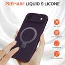 Compatible with iPhone Air Case with Stand, Full Camera Protection Slim Liquid Silicone Phone Cases for iPhone 17 Air Compatible with MagSafe Magnetic Ring Kickstand Case 6.5", Purple