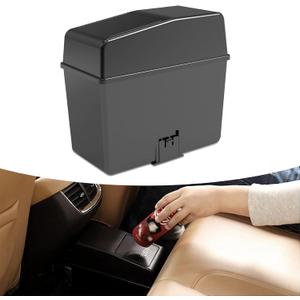 1 PC Car Trash Can, 8.2" x 7.8" x 3.9" Multifunctional Push Type Waterproof Storage Box, with Lid Isolate Odor Detachable Structure Trash Can, Universal Portable Organizer for Car Home (Black)