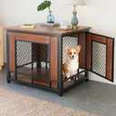 Dog Crate Furniture, 30''Dog Cage End Table for Medium Small Dogs,Wooden Cage Kennel Furniture Indoor, Modern Dog Crate with Multi-Purpose Removable Tray,Rustic Brown