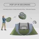 4 Person Easy Pop Up Tent, Camping Tent with Skylight and Rainfly, Waterproof, Quick Setup-Instant Tents for Camping Outdoor