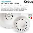 Kraus Kitchen Sink Strainer for 3.5-Inch Drain Openings in White, PST1-WH