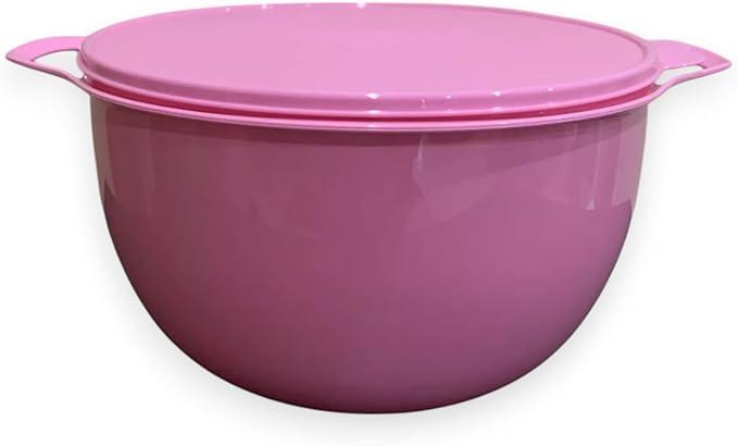 Tupperware Thatsa Mega Bowl Mixing Bowl 42 Cups 10L Pink with Matching Lid