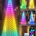 9ft Smart Outdoor Lighted Christmas Tree with Sturdy Iron Base, 16 Mil Color Changing, Music Sync, Timer, Group Control, RGB Led Christmas Decorations for Indoor Outdoor