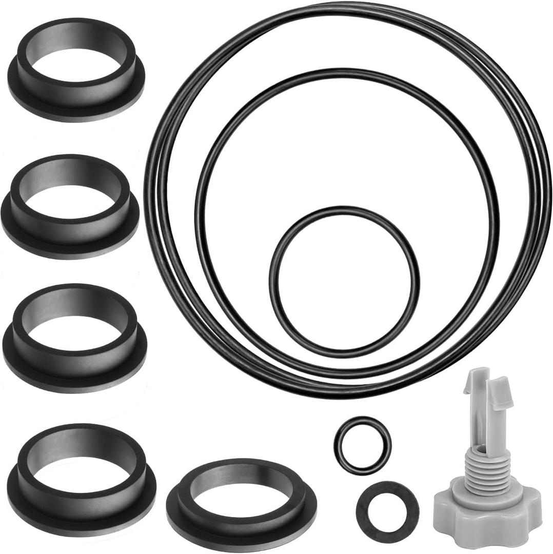 Sand Filter Pump Seal Gasket Parts, Replacement Repair Set Compatible with Intex Sand Filter Pumps, Air Release Valve & O-Rings (Black)