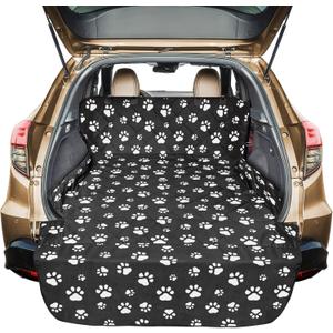 Veckle Extra Large SUV Cargo Liner for Dogs 106", Foldable Cargo Cover for Full-Size SUVs & Minivans, Waterproof Pet Trunk Mat with Bumper Flap, Non-Slip, Paw Print