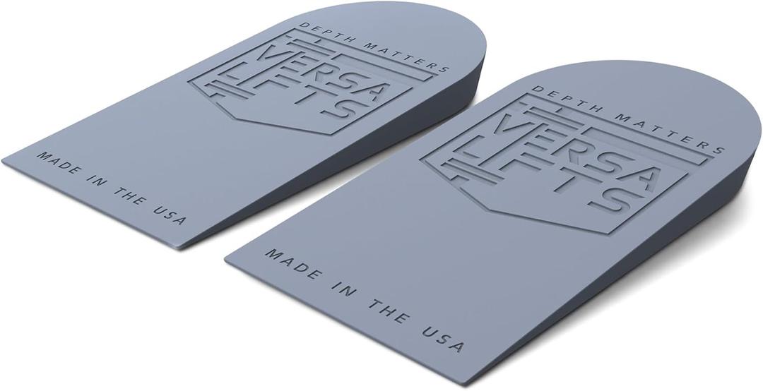 Strength Heel Lift Inserts (Pair) (Medium) - Ideal for Bodybuilding, Olympic Lifting, Squats, Leg Press (Gray)