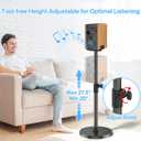 Adjustble Bookshelf Speaker Stands & Studio Monitor Stands Pair, Height Extend 29"37.5" Surround Sound Speaker Stands for Klipsch, Polk, Yamaha, Bose, PreSonus, JBL Nano K, Built-in Cable Management