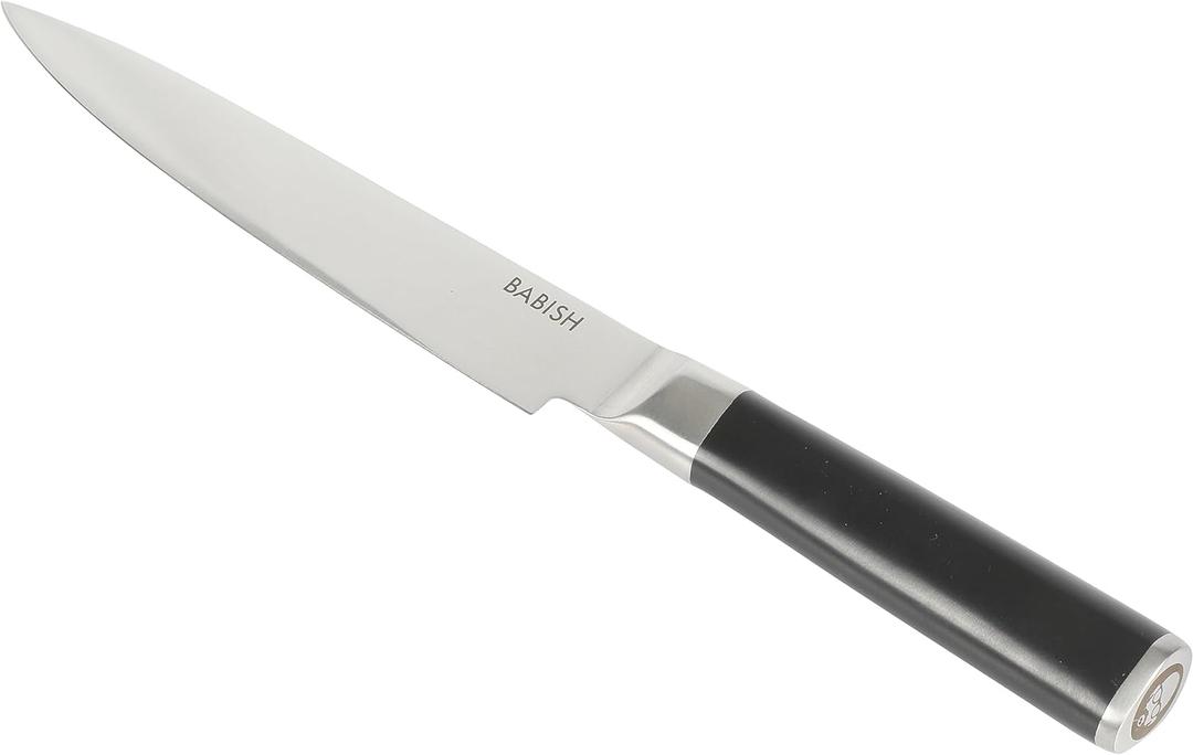 Babish 8-Inch Forged Carving Knife  High-Carbon 1.4116 German Steel Full Tang Kitchen Knife for Precision Meat and Poultry Slicing