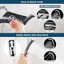 BRIGHT SHOWERS High Pressure Dual Shower Head Combo, Handheld Showerhead Rainfall Shower Head Combo with Black Face, 60 Inch Long Stainless Steel Shower Hose, Chrome