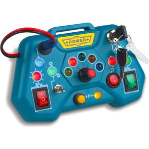 Toddler Toys LED Busy Board,Montessori Toy for 1-3 Year Old, Kids Sensory Board, Light Switches Preschool Learning Activities Travel Toy for 1 2 3 4 Boys Girls Birthday