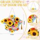 Graduation Wreath for Door Sunflower Graduation Decoration 2026 Floral Wreath Hanging Decor for Front Door Porch Window Wall College High School Ceremony Party Supplies