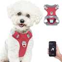 TagME No Pull Dog Harness with 2 Leash Clips,Lightweight & Visible for All-Day Walking,No Choke Pet Vest Includes AirTag Holder for Small Dogs,Melon Red