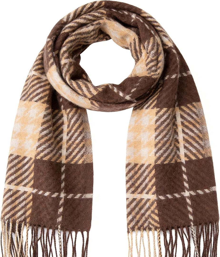 Fashion Tartan Checked Scarf for Women Plaid Winter Scarves Spring Warm Shawl Wraps Fall Neck Soft Scarf 25x78in