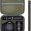 Camera Case Bag Compatible with Canon EOS Rebel T7/R50/R6 Mark II/R100/R50 V/T6/R8/R10/R5 Mark II/RP/R7/5D Mark IV/SL3/R5/T100 DSLR SLR Camera, Len and Tripod with 4 Dividers and Shoulder Strap, Green (Small)