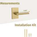 Mega Handles Glamor Dummy Lever, Door Handle Set for Closet or French Doors, Single Side Door Levers, Non-Turning, Fits All Standard Door Sizes, Screws Included - Satin Brass (2 Pack)