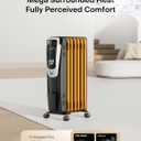 PELONIS Radiator Heater for indoor use Large Room with Remote, Thermostat & LED Display, Quiet Oil Filled Heater with 5 Temperature Settings, Overheat & Tip-Over Protection, Silver