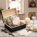 R HORSE Religious Confirmation Keepsake Box - Baptism Confirmation Gift for Teen Boy Girl, Wooden Engraved First Communion Keepsake Box with Lid, Christian Memory Holder for Jewelry Memento Photos