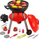 24 PCS Little Chef Barbecue BBQ Cooking Kitchen Toy Interactive Grill Play Food Cooking Playset for Kids Kitchen Pretend and Play