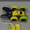 QUNREDA Remote Control Car, RC Car Toys for 6-12 Year Old Boys, Off Road RC Stunt Car 4WD 360° Rotating Remote Control Car for Kids, Boys Girls Gifts for Birthday, Christmas Yellow&Green