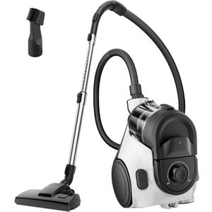 Eureka Bagless Canister Vacuum Cleaner, Household Vacuum for Home, White
