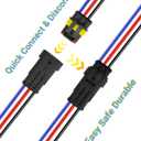 14 AWG 3 Pin Waterproof Connector, 3 Wire Automotive Waterproof Electrical Connectors, 14 Gauge Male and Female Way Connectors Harness 12V Quick Connect for Car Truck Boat Motorcycle -3 Pack
