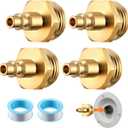 Feekoon 4 Pack RV Blowout Plug for Winterization Features Brass Quick Connect Aids for Easy Attachment 1/4" NPT Quick Connect Blow Out Plug, Essential RV Winterizing Tool Prevents Freeze Damage