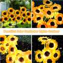 Christmas Flowers Solar Pathway Lights Outdoor, 2 Pack 6 Sunflower Solar Lights Outdoor, Waterproof Solar Sunflower Garden Lights, Decorative Sunflower Solar Pathway Lights for Garden Lawn Patio Yard