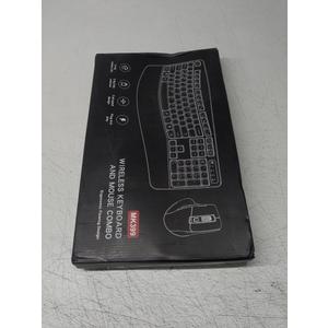 Wireless Keyboard and Mouse Combo, 2.4G Full Size Wave Keys Ergonomic Keyboard with Wrist Rest and 3-Level DPI Adjustable Wireless Ergonomic Mouse for Windows, Mac OS Desktop/Laptop/PC(Black)