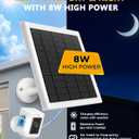 8W Solar Panel for Ring Camera, Solar Panel Charger Compatible with Ring Stick Up Cam/Pro Battery, Spotlight Cam/Pro/Plus Battery, Includes Barrel Plug to USB-C Adapter, IP65 Waterproof, 10ft Cable
