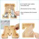 Letter Piggy Bank, Personalized Wooden Coin Banks, Large Wood Money Peny Bank for Adults (9", Alphabet B)