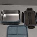 Electric Heated Lunch Box for Car Truck Home 1.8L 100W Portable Food Warmer with 12V/24V/110V/220V Hot Meal for Work Travel Jobsite Camping Christmas Gifts White Elephant Gifts for Adults/Men/Woman (Bule & Gray)