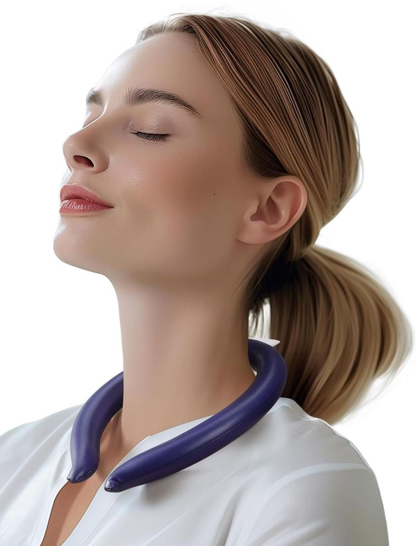 Magic Gel Neck Ring Coolers - Wearable Cooling Ice Pack for Necks - Reusable Cool Body Cooler Tube - Cold Gel Wrap Ice Packs Perfect for Outdoor Use - Pack of 2 - Navy and Pink