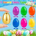 300 PCS 2.4 Inch Plastic Easter Eggs Bulk Include Surprise Golden Eggs, Colorful Fillable Empty Eggs for Easter Basket Stuffers Fillers Easter Hunt Filling Party Favors Classroom Prize Supplies
