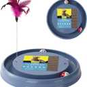 Interactive Cat Ball Track Toy Cat Scratcher, Grey