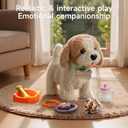 OR OR TU Walking Barking Toy Dog with Remote Control Leash, Plush Puppy Electronic Interactive Toys for Kids, Shake Tail,Pretend Dress Up Realistic Stuffed Animal Dog Age 3 4 5 6+ Years Old Best Gift