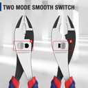 WORKPRO 8 Slip Joint Pliers Tool, Large Soft Grip,Rust Prevention Finish, 3-Zone Serrated Jaw Forged from High Carbon Steel for Maximum Grip