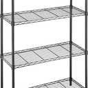 Whitmor 4 Tier Shelving Unit, Metal Storage Shelves, Adjustable Heavy Duty Shelf with Wheels , 400 lbs Capacity per Shelf, 1600 lbs Total for Home, Garage, Workshop, 36"L x 14"W x 54"H, Black